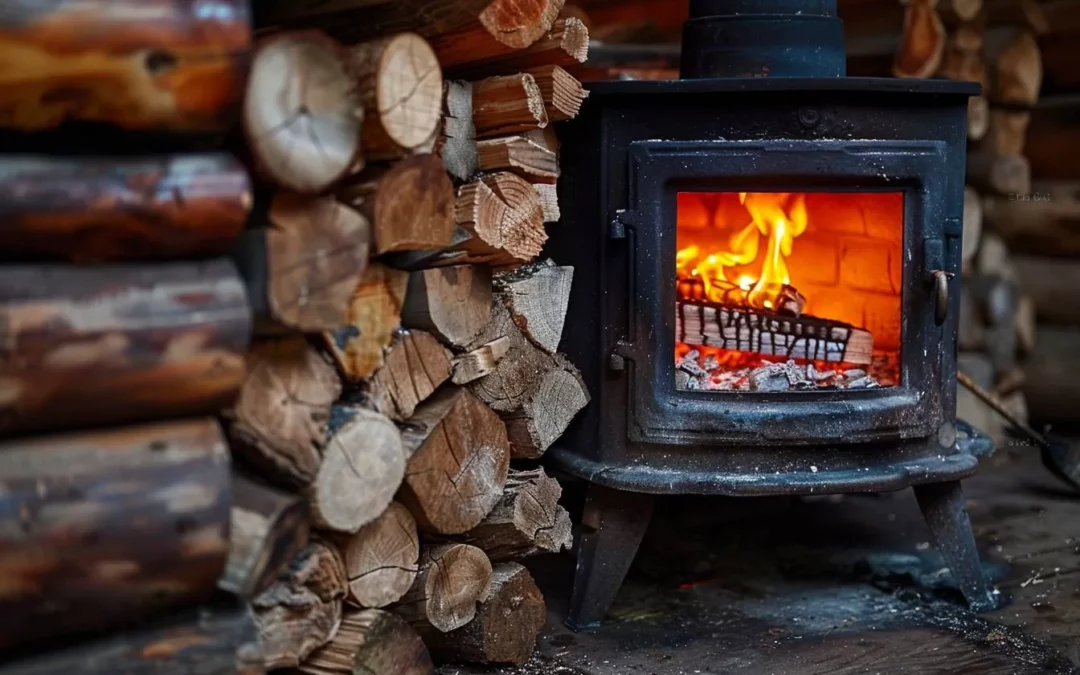 iimage d'un poele a bois en action pour un feu de cheminée